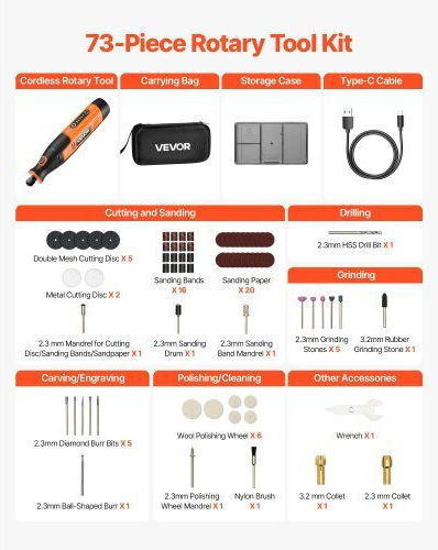 Vevor Electric Rotary Multi Tool 4V with Speed Control BCGXZGJTJWSDD8PM2001V9