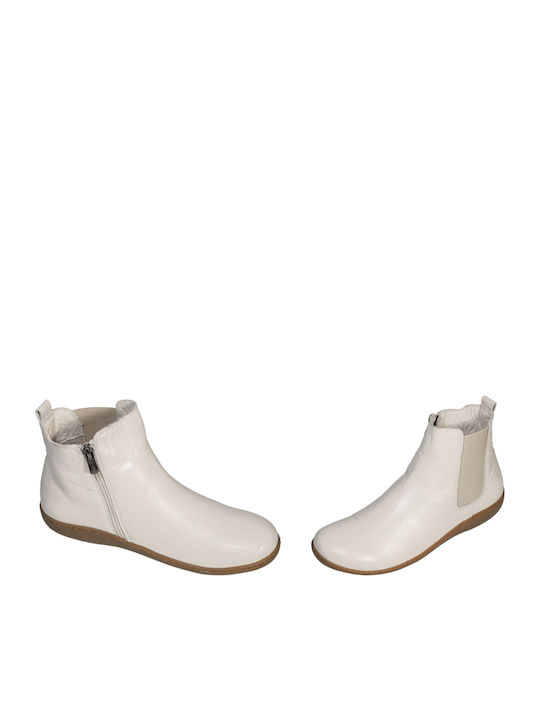 Leder Stiefeletten Damen Beige