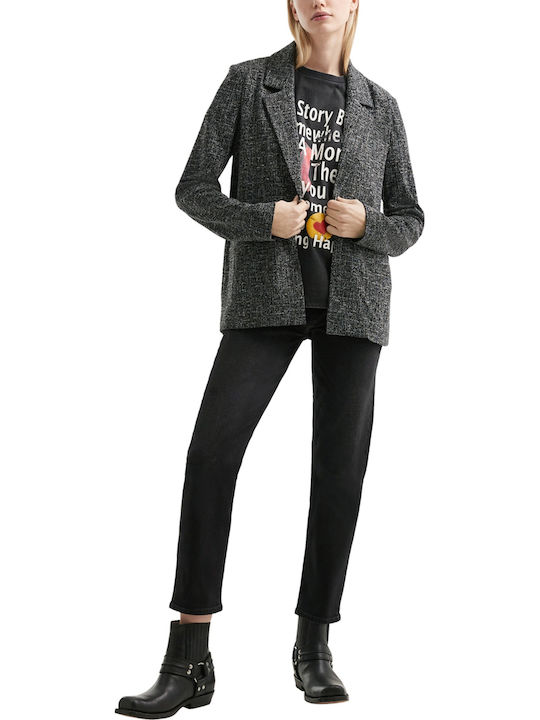 QS Damen Blazer Schwarz