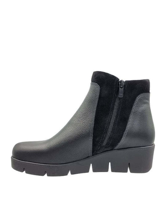 Ghete de Piele Dama cu Platformă Negre