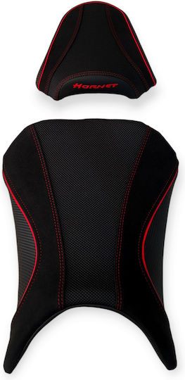 Honda Hornet500 2024 Anti-Slip Alcantara Carbon Seat Cover Red Stitches Paiping Logo