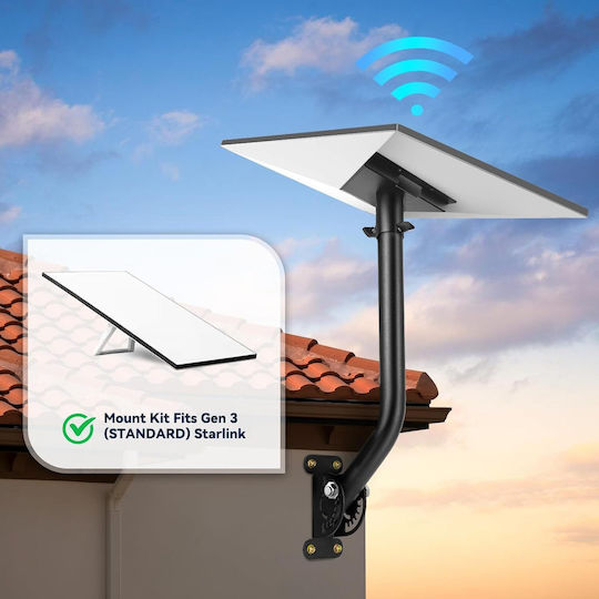Starlink Gen 3 Antenna Mount 360° Adjustable Bracket Fixing Accessories Stable Durable Metal Black