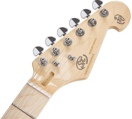 Sem1bf Sx Electric Guitar Burning Fire Case Cable