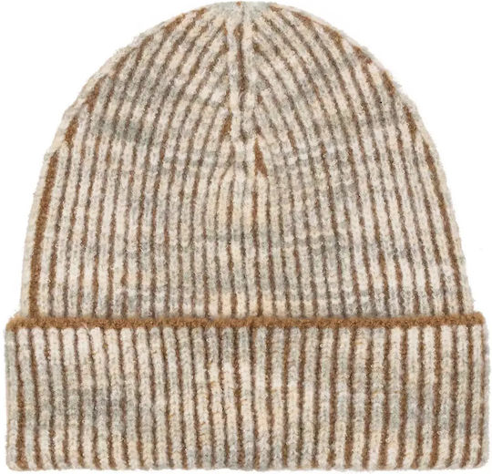 Beanie Unisex Beanie mit Rippstrick in Braun Farbe