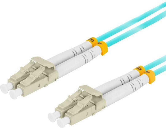 Lanberg Καλώδιο Οπτικής Ίνας LC/UPC-LC/UPC 0.5m Τιρκουάζ