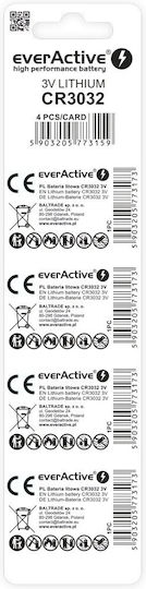 EverActive EverActive Lithium Uhrenbatterien CR3032 3V 4 Stück