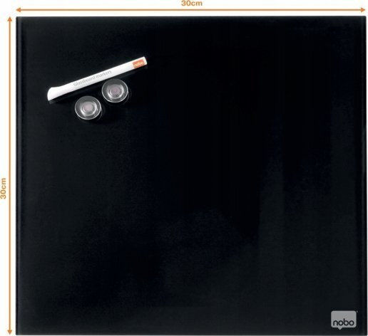 Nobo Diamond Glass Dry Erase Board 300x300 Black