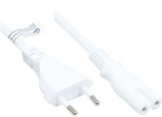 Alcasa IEC C13 - Euro Kabel 10m Weiß