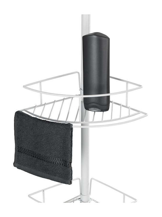 Wenko Corner Wall Mounted Bathroom Shelf Metallic White