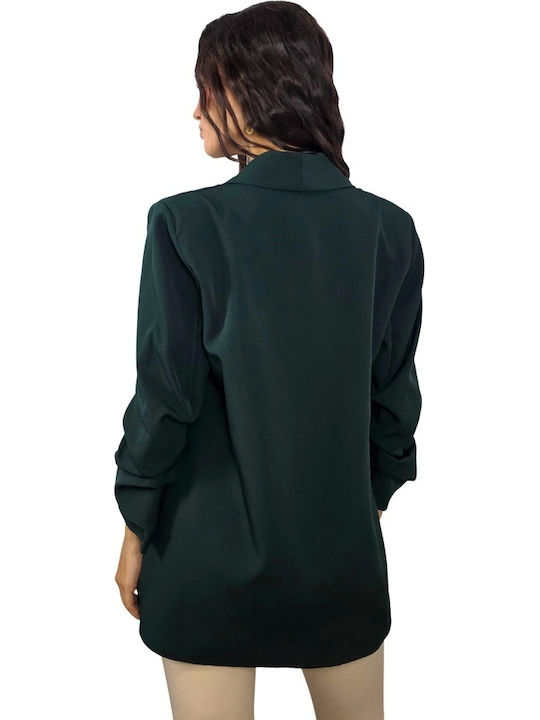 Long Women's Blazer Dark Green