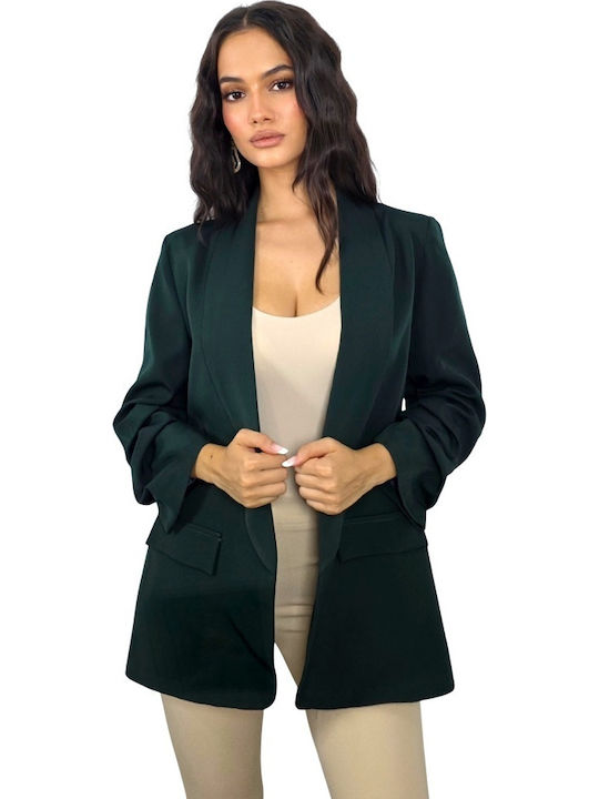 Long Women's Blazer Dark Green