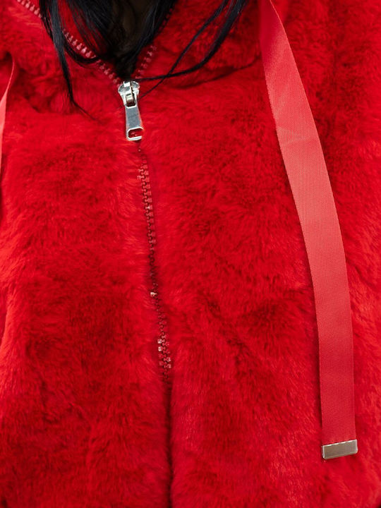 Scurtă Blană de damă Red