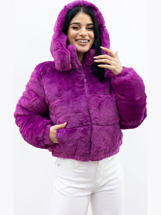 Scurtă Blană de damă Fuchsia