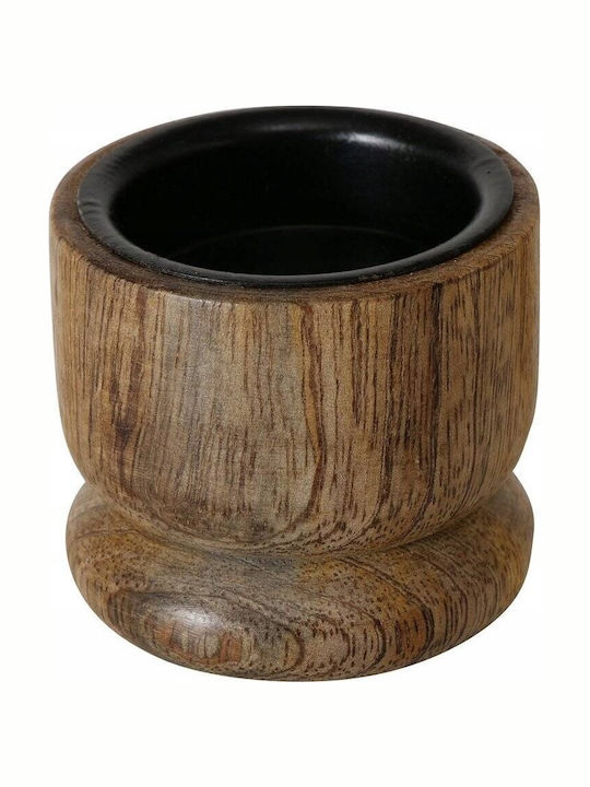 Boltze Set of Candle Holders Wooden in Brown Color 2pcs