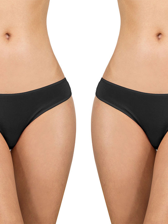 Bamboo Women's Slip 2Pack Black
