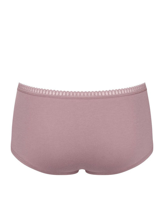 Βαμβακερά Γυναικεία Boxer 3Pack με Δαντέλα Μόκα