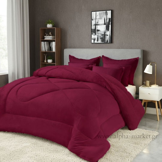 Alpha-Market Комбинирано одеяло Куин сайз 220x240бр Бордо