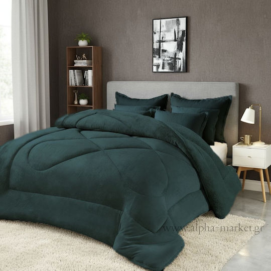 Alpha-Market Комбинирано одеяло Куинсайз 220x240бр Зелен 330 г/м²Gsm