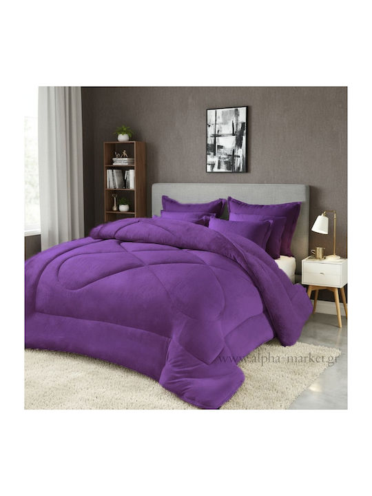 Alpha-Market Κουβερτοπάπλωμα Υπέρδιπλο 220x240εκ. Μώβ 330 GSM