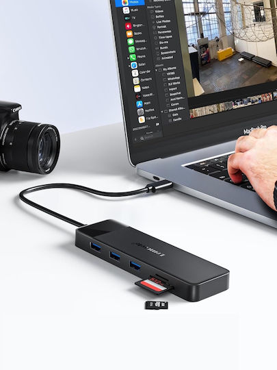 Lemorele TC94 USB-C Докинг станция с HDMI 4K PD Ethernet и свързване 3 монитора Черен