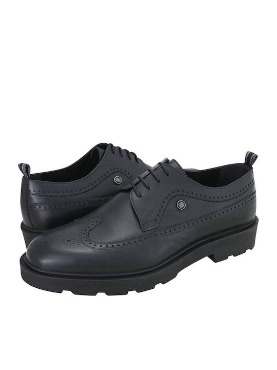 Sarmiz Leder Herren Freizeitschuhe Schwarz