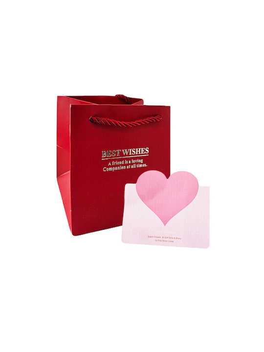 "love Wishes" Cutie Accesorii Sertar Trandafiri Săpun Noi Card Felicitare Geantă Cadou Burgundy