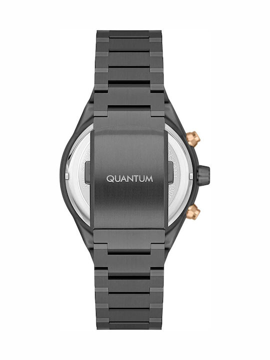 Quantum Hunter Men's Watch 45mm Chronograph Battery with Black Metal Bracelet