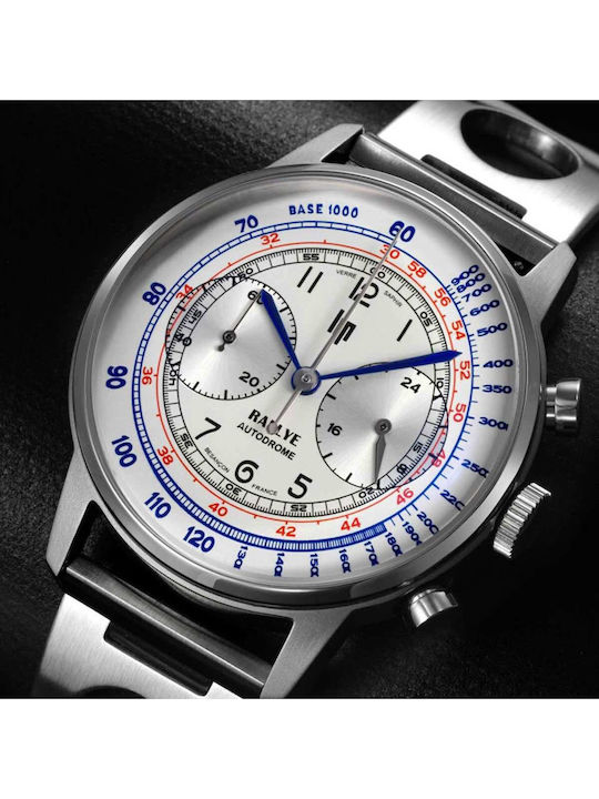Lip Watches Rallye Men's Watch Chronograph Battery with Silver Metal Bracelet