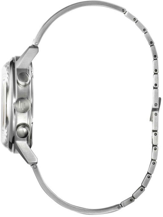 Lip Watches Rallye Men's Watch Chronograph Battery with Silver Metal Bracelet