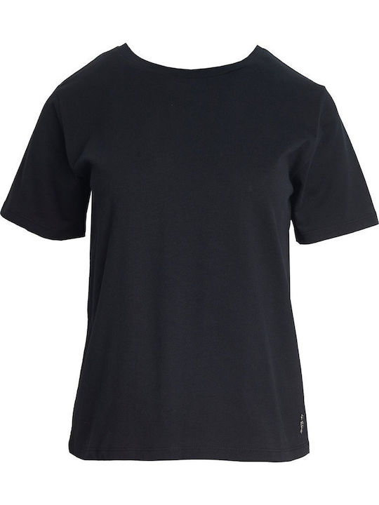 Damen Bluse Baumwolle Kurzärmelig Black