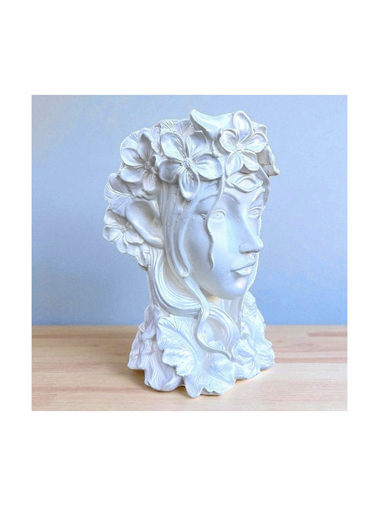 Velve Vază Decorativă Ceramică Alb 33x18x33cm 1buc