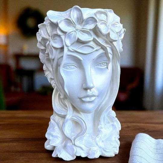 Velve Vază Decorativă Ceramică Albă Φ18xΥ33cm