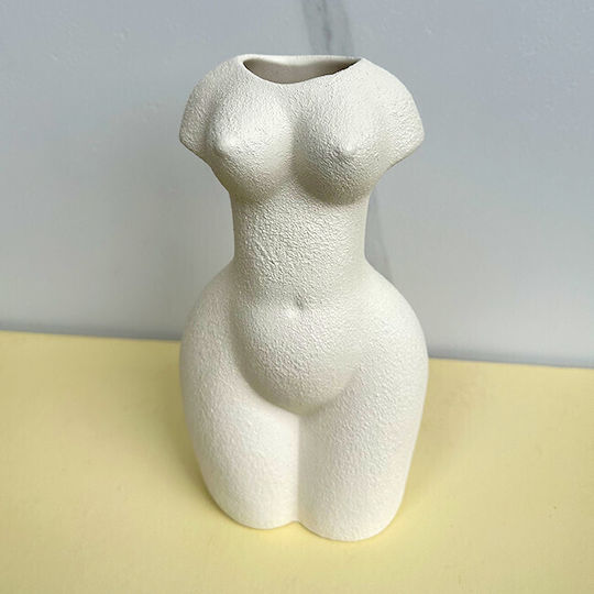 Velve Βάζο Κεραμικό Λευκό Y23cm