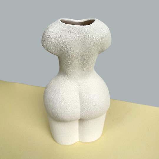 Velve Vază Decorativă Ceramică Alb 23cm 1buc