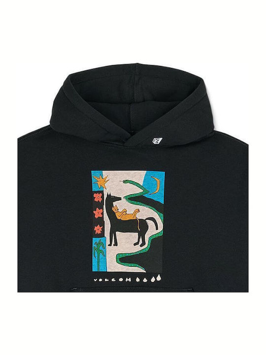 Fleece Παιδικό Φούτερ με Κουκούλα Black Watanite