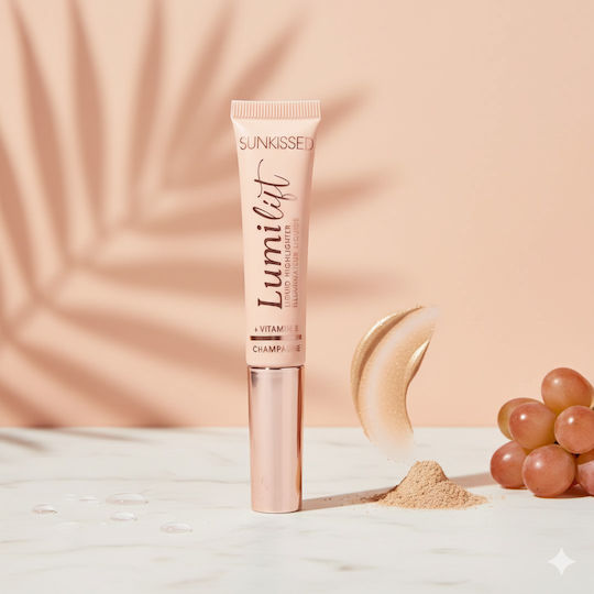 Sunkissed Lumi Lift Liquid Highlighter Champagne Shade Illuminating and Lifting Effect 15ml Su31687c
