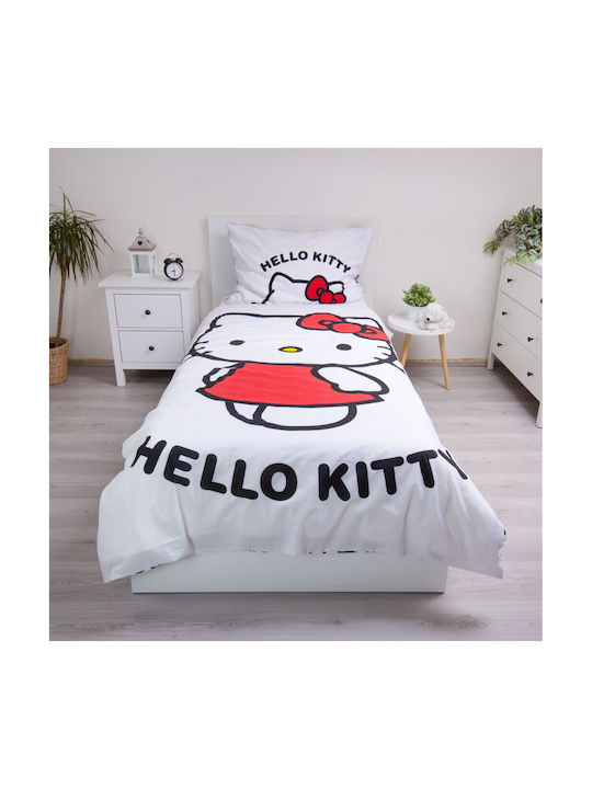 Hello Kitty Σετ Παιδική Παπλωματοθήκη Μονή White
