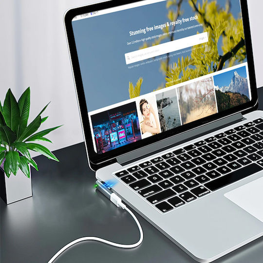 Μαγνητικός Προσαρμογέας Usb-c Magsafe 2 Macbook Air Pro Ασημί