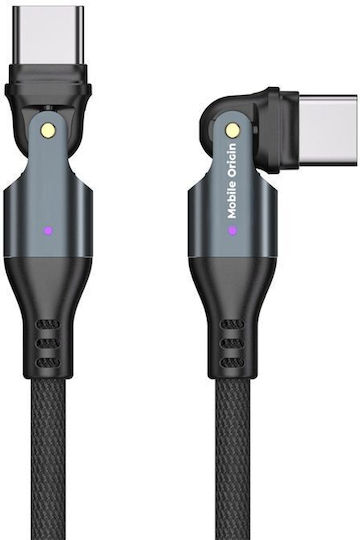 Mobile Origin Редовна USB 2.0 Кабел USB-C мъжки - USB-C мъжки 240W Черен