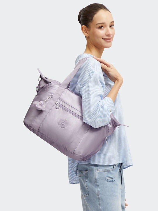Metallic Γυναικεία Τσάντα Tote Χειρός Λιλά