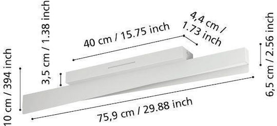Eglo Bolognano Ceiling Light 76cm Grey with Integrated LED