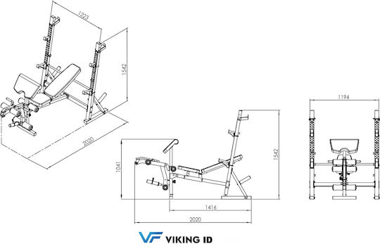 Viking BR-70 Banc de Antrenament Orizontal De Utilizare Generală / Pentru Biceps Cu Standuri
