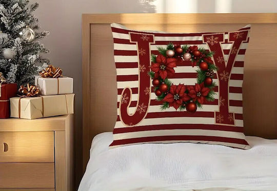 By Queen Limited Festive Edition Μαξιλαροθήκη Joy Χριστουγεννιάτικο Στεφάνι 45x45εκ