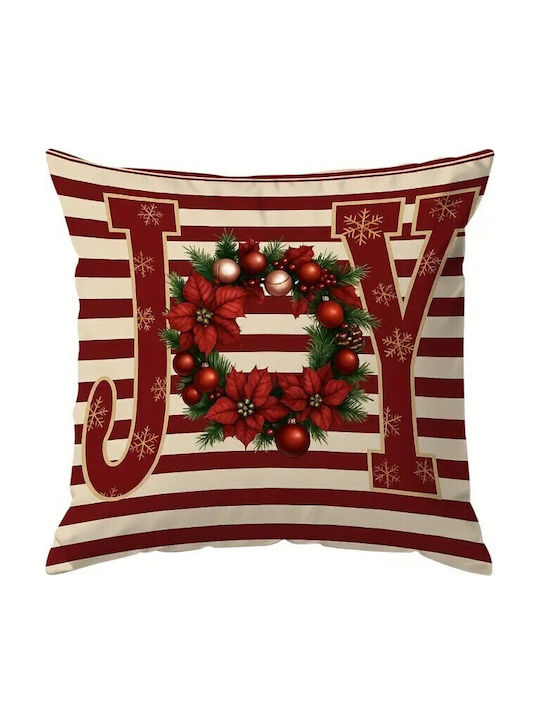 By Queen Limited Festive Edition Pillow Case Joy Christmas Wreath 45x45cm