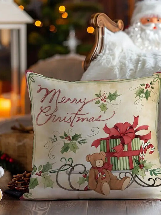 By Queen Limited Festive Edition Μαξιλαροθήκη Merry Christmas Αρκουδάκι