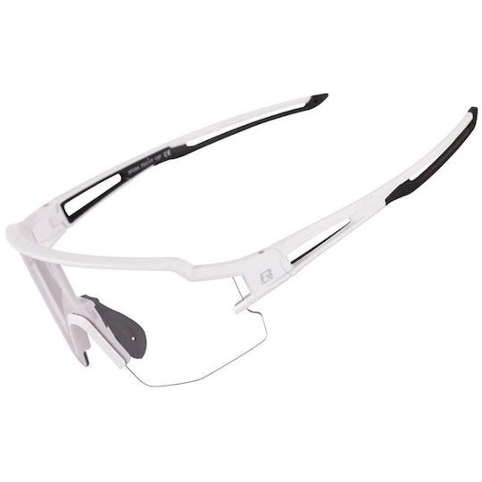 Rockbros Cycling Glasses 10172 with White Frame & Transparent Lenses