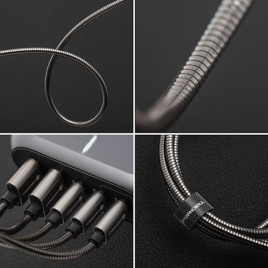 Forcell Stainless USB-C to Lightning Cable 27W Ασημί 2m