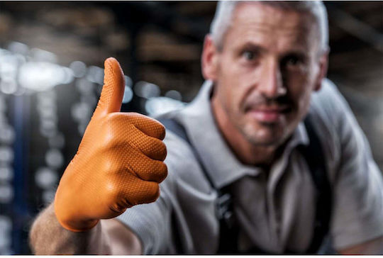 Mercator Medical Mănuși de Lucru de unica folosinta Portocaliu Nitril/Piele 100buc