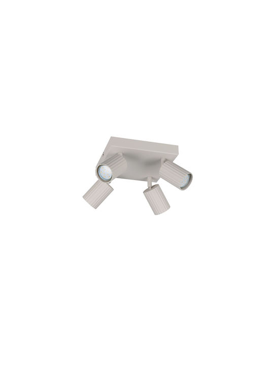 Trio Lighting Soka Σποτ με 4 Φώτα σε Γκρι Χρώμα