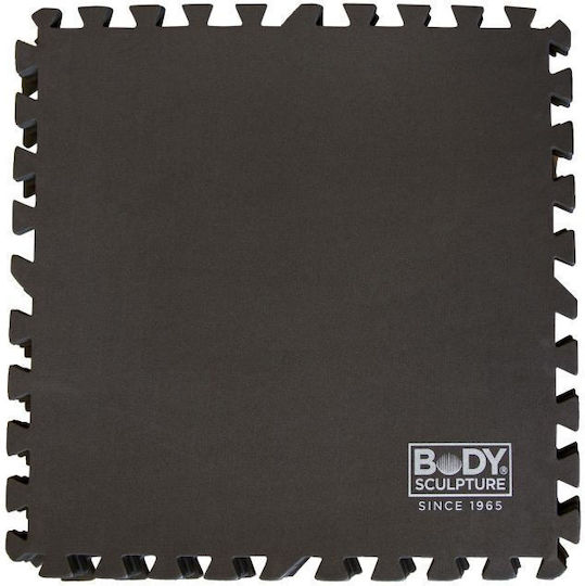 Body Sculpture EVA Gym Floor Puzzle Tatami Mat Black 4pcs 60x60x1.2cm